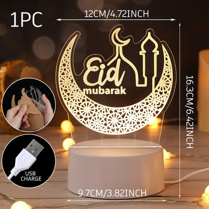 Lampe LED 3D Eid Mubarak