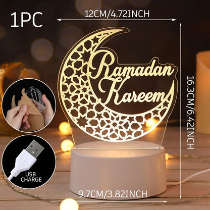 Lampe LED 3D Eid Mubarak